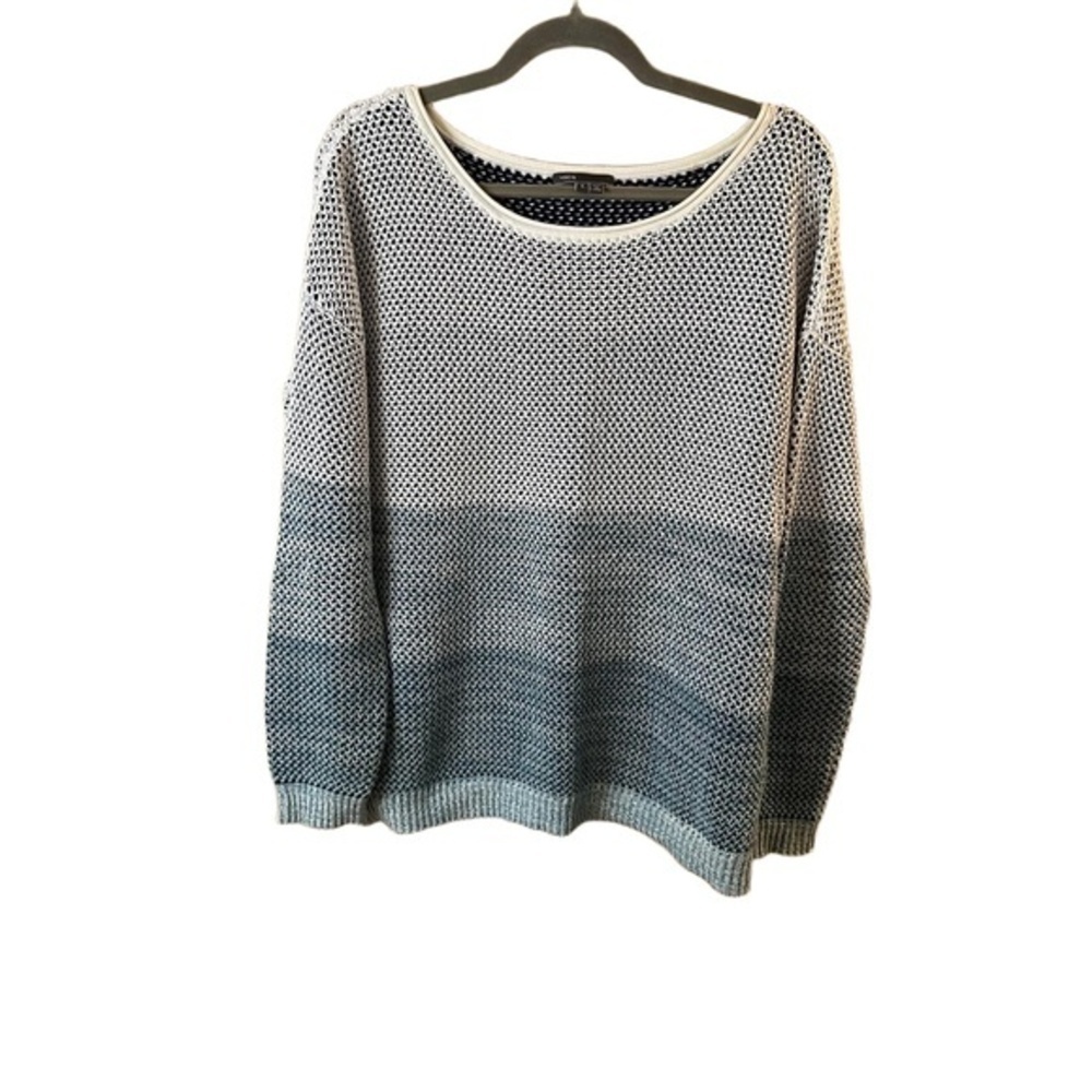 Vince Blue Women’s White & Blue Ombre Long Sleeve Knit Sweater Size Large